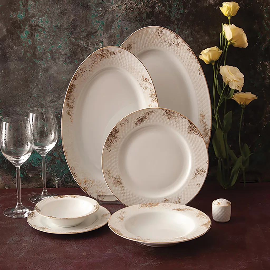 سرویس غذاخوری 28 پارچه 6 نفر چینی زرین ایران مدل Resmonte