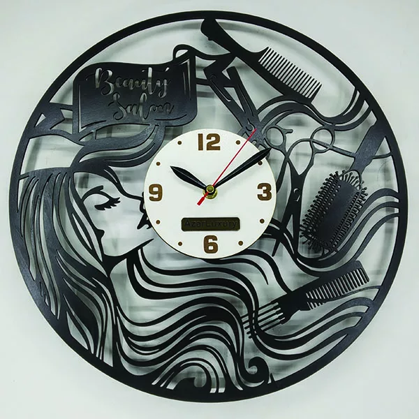 ساعت دیواری آذرلاکچری طرح آرایشگاه کد004