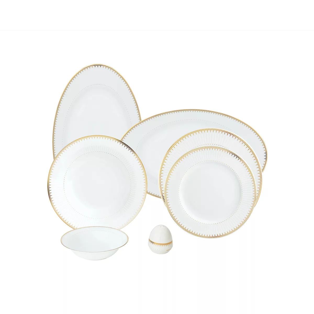 سرويس غذاخوری 28 پارچه چینی زرین ایران مدل ايتاليا اف سپیدار کد 0128 درجه یک