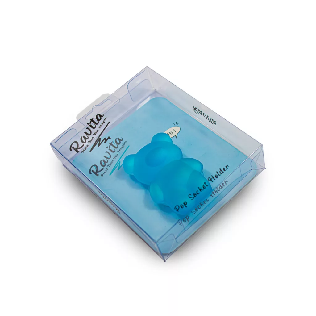 پایه نگهدارنده گوشی موبایل پاپ سوکت راویتا مدل خرس نیلوفری