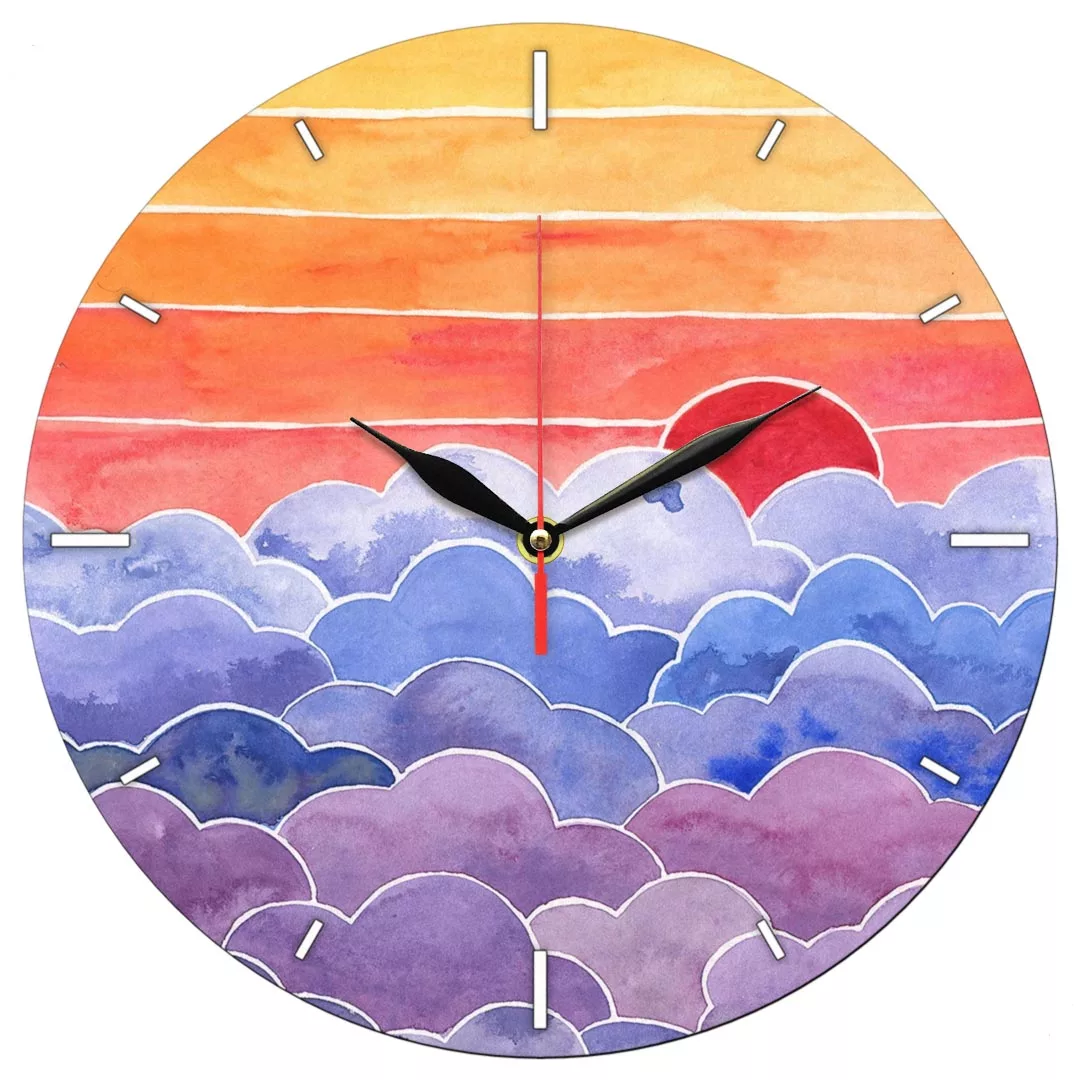 ساعت دیواری طرح ابر و غروب خورشید کد 1442 ساعت دیواری طرح ابر و غروب خورشید کد 1442