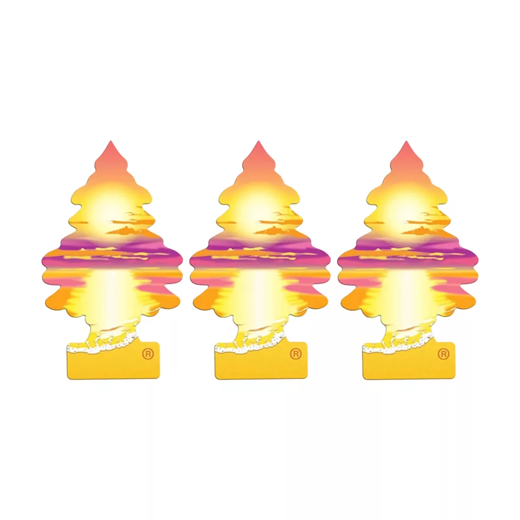 خوشبوکننده خودرو لیتل تریس مدل Trees رایحه Sunset Brach بسته 3 عددی