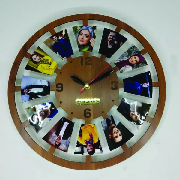 ساعت دیواری آذرلاکچری طرح قاب عکس کد pic02