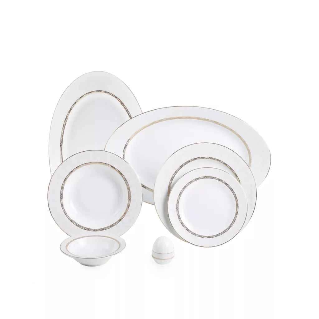 سرویس غذاخوری 28 پارچه چینی زرین ایران مدل ایتالیا اف هدیه درجه 3