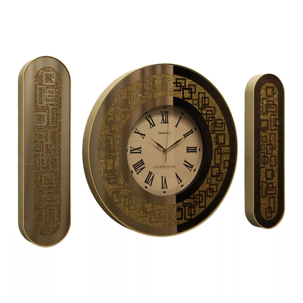 ساعت دیواری سانلی مدل آیینه ای به همراه تابلو آیینه ای