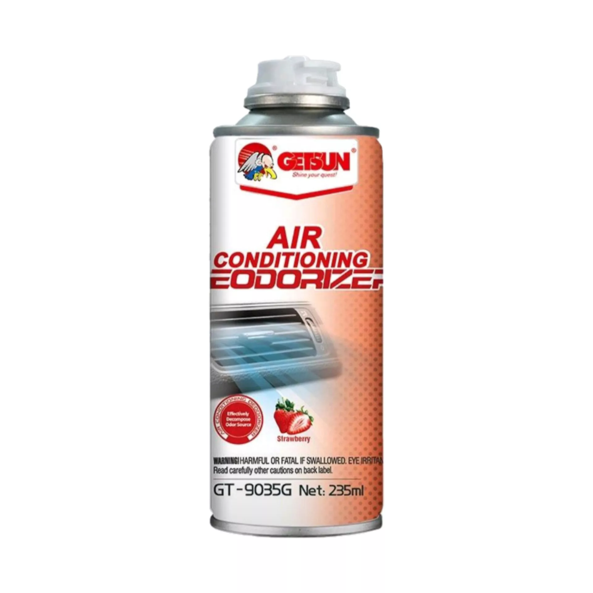اسپری آنتی باکتریال سیستم تهویه خودرو گتسان مدل GT-9035G با رایحه توت فرنگی حجم 235 میلی‌لیتر