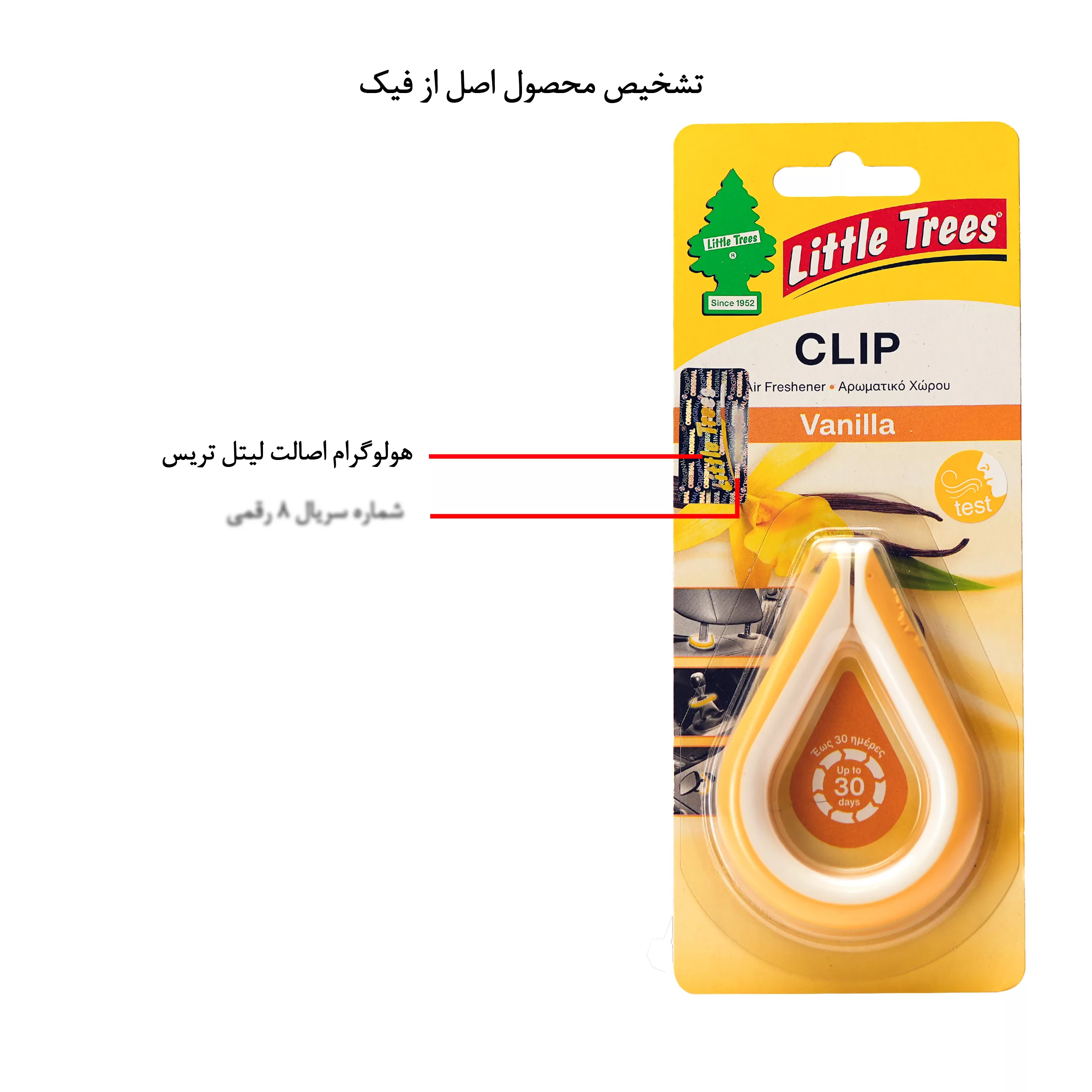خوشبوکننده خودرو لیتل تریس مدل CLIP رایحه Vanilla
