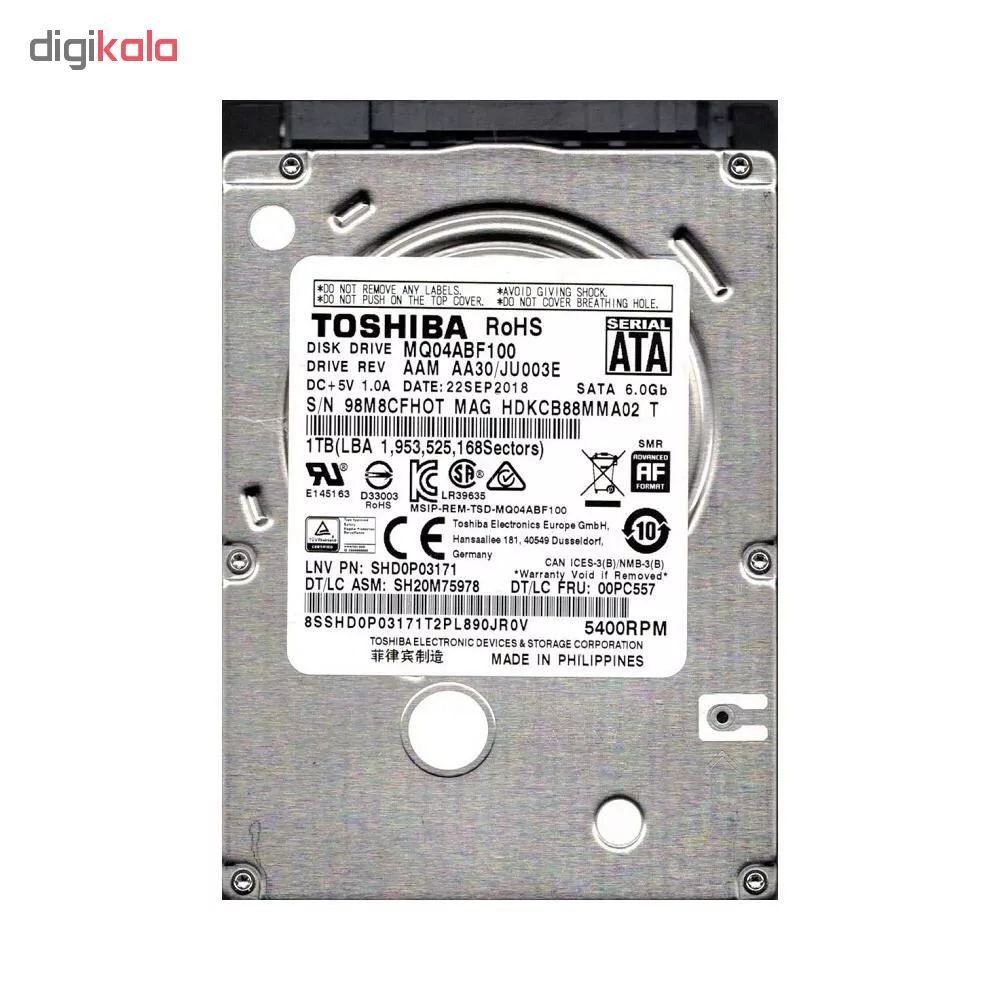 هارددیسک اینترنال توشیبا مدل MQ04abf100 ظرفیت 1 ترابایت