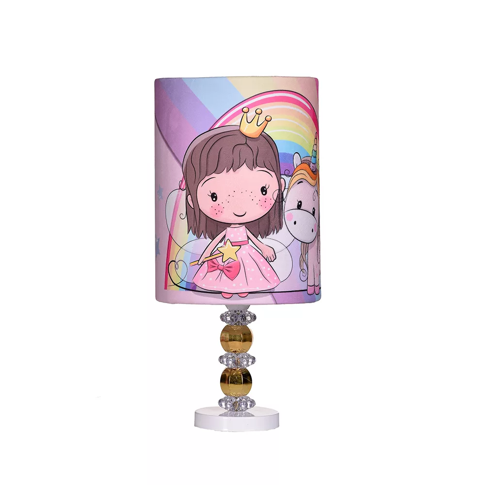 آباژور کودک مدل اسب تک شاخ و دختر رنگین کمان