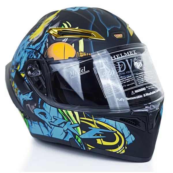 کلاه کاسکت کایک مدل فک متحرک عینکدار کد Blue_Thunder_God