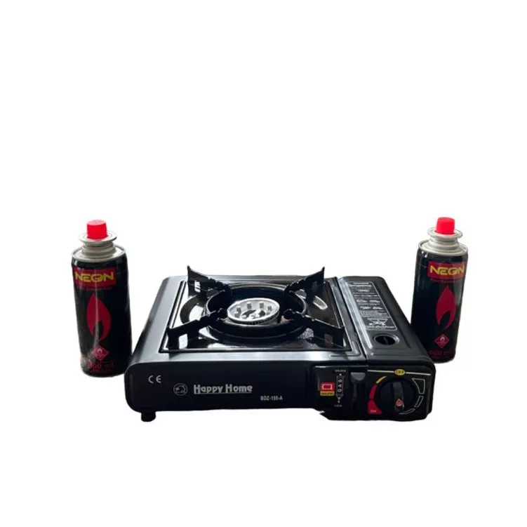 اجاق سفری هپی هوم مدل BDZ-155 A به همراه کپسول گاز بسته ۳ عددی