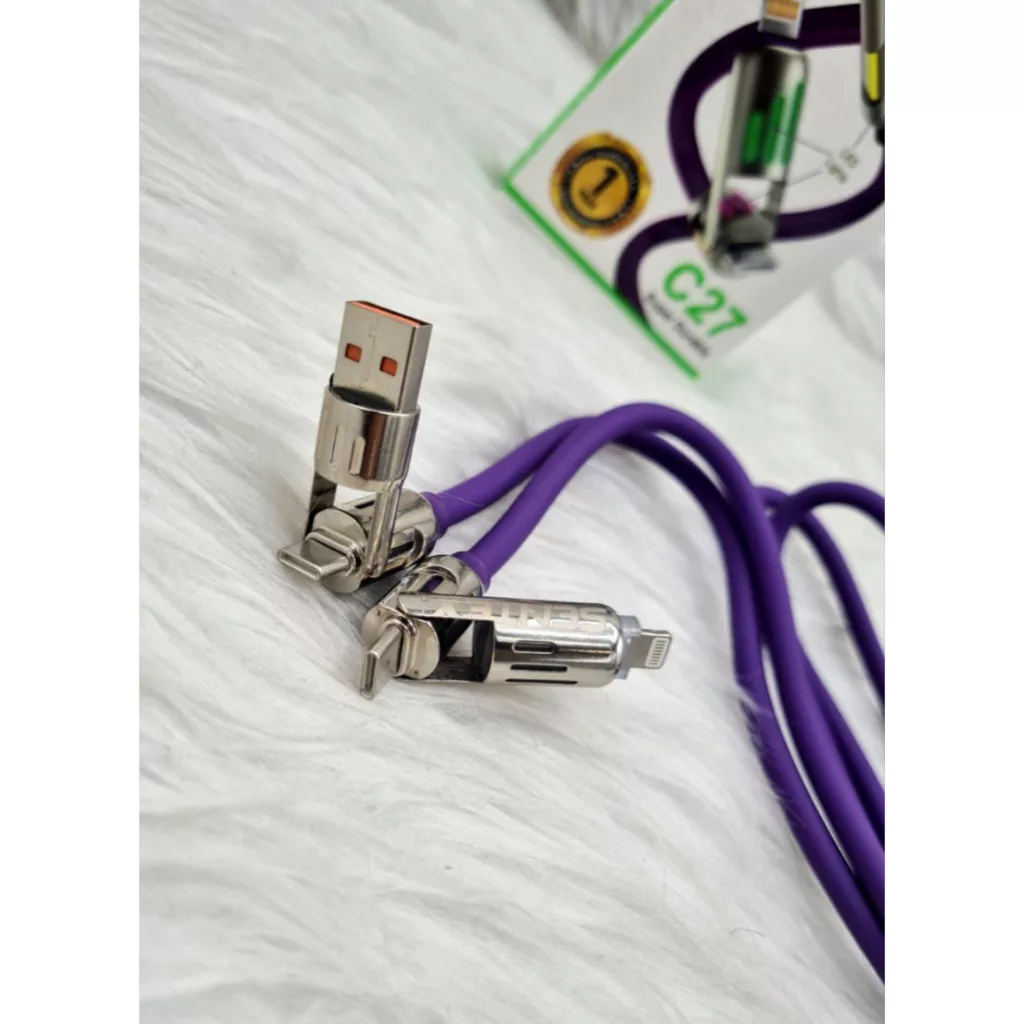 کابل تبدیل USB-C و USB-A / Lightning / USB سنتکس مدل C27 طول 1متر
