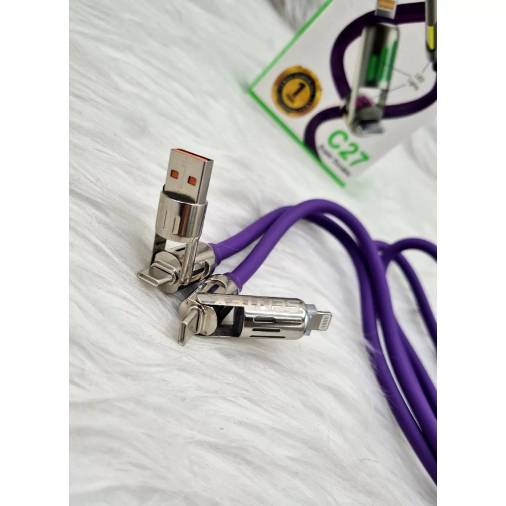 کابل تبدیل USB-C و USB-A / Lightning / USB سنتکس مدل C27 طول 1متر