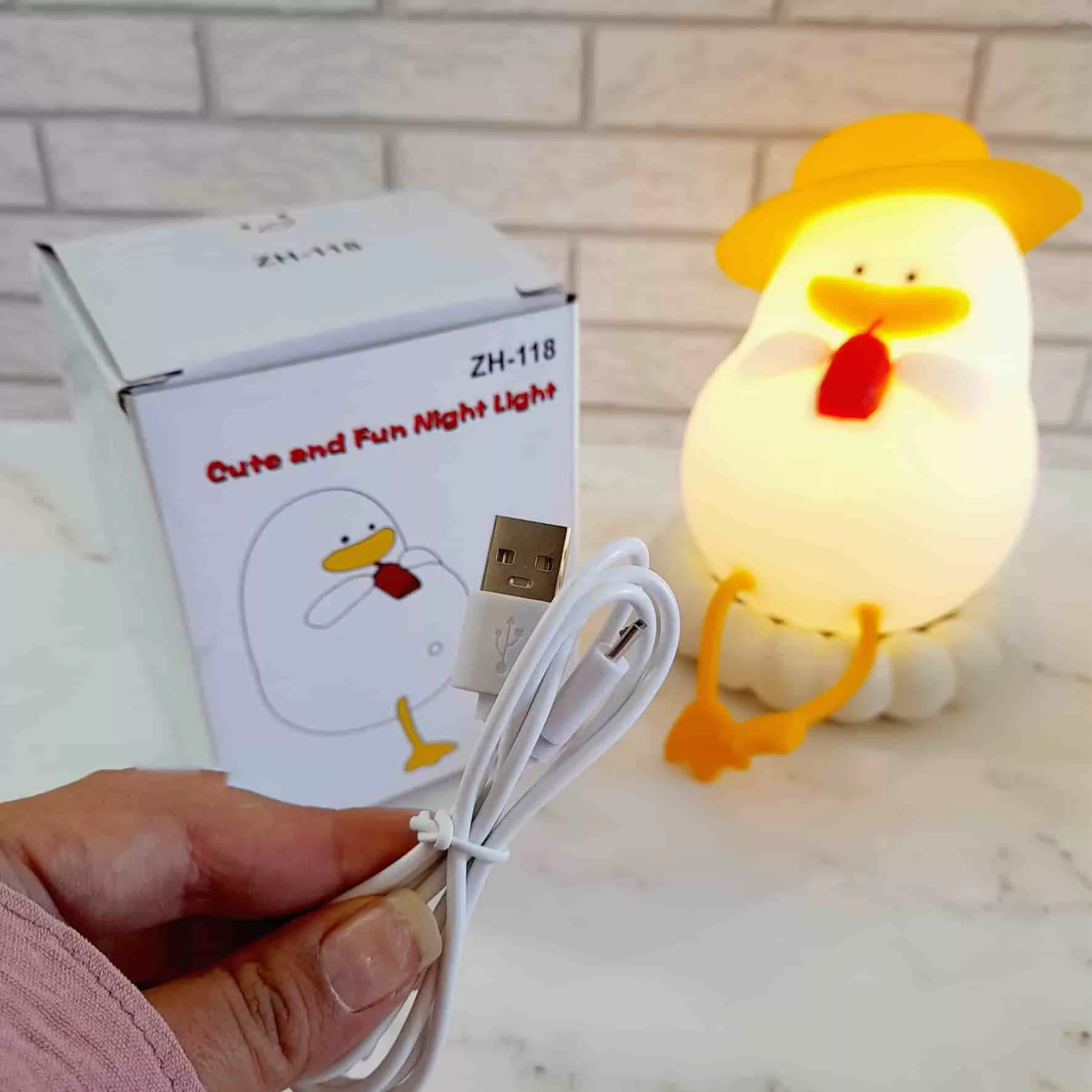 چراغ خواب کودک طرح اردک سیلیکونی