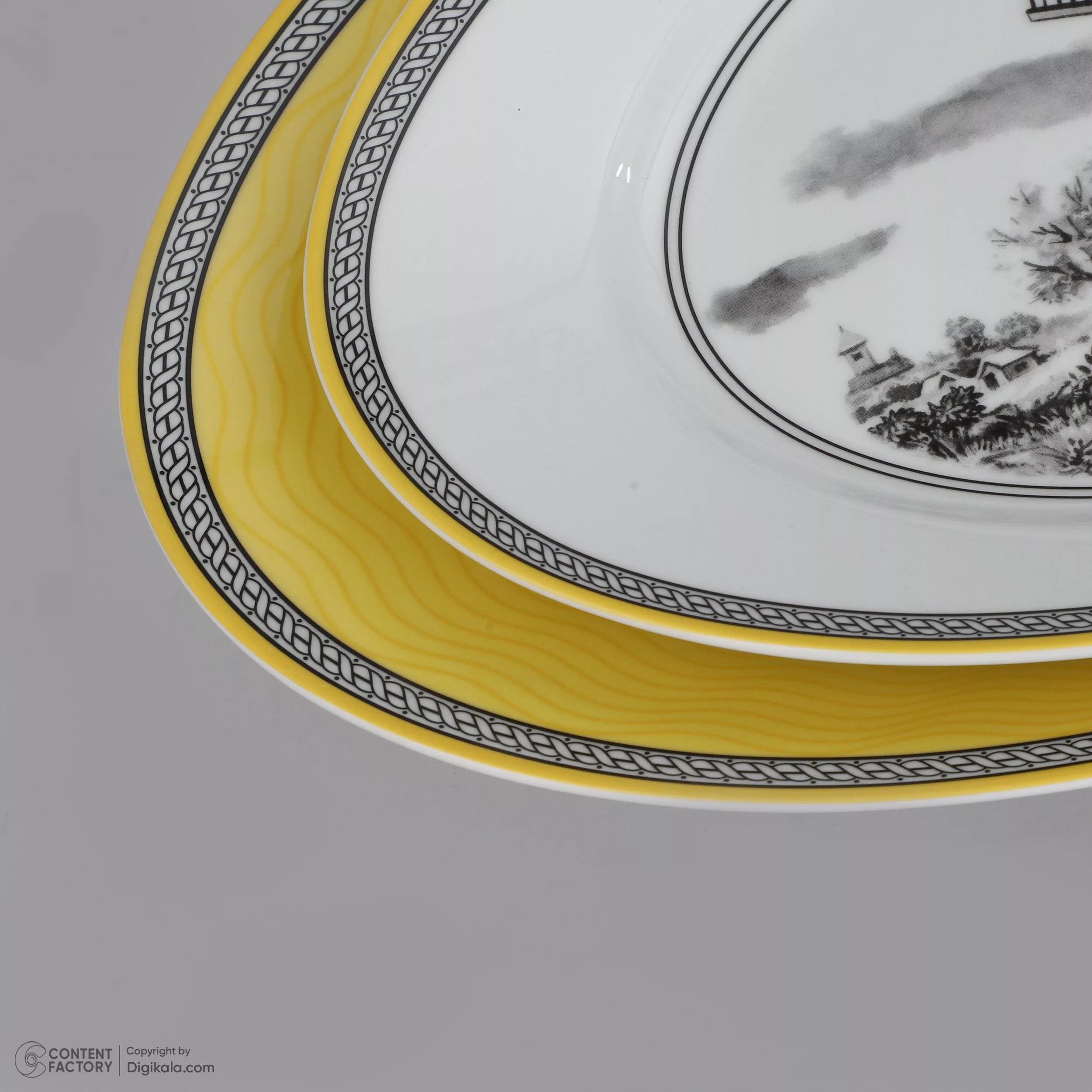 سرویس چینی 102 پارچه غذا خوری چینی زرین ایران سری ایتالیا اف مدل ویلیج درجه یک