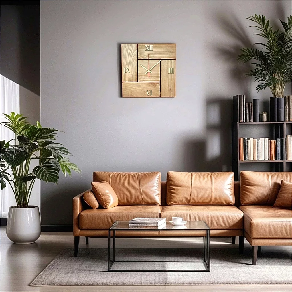 ساعت دیواری مدل چوبی کاج 5 تکه