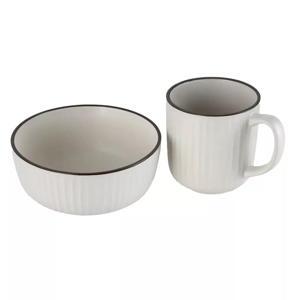 سرویس غذاخوری 16 پارچه کیتچن مستر مدل طرح سنگ 4 نفره