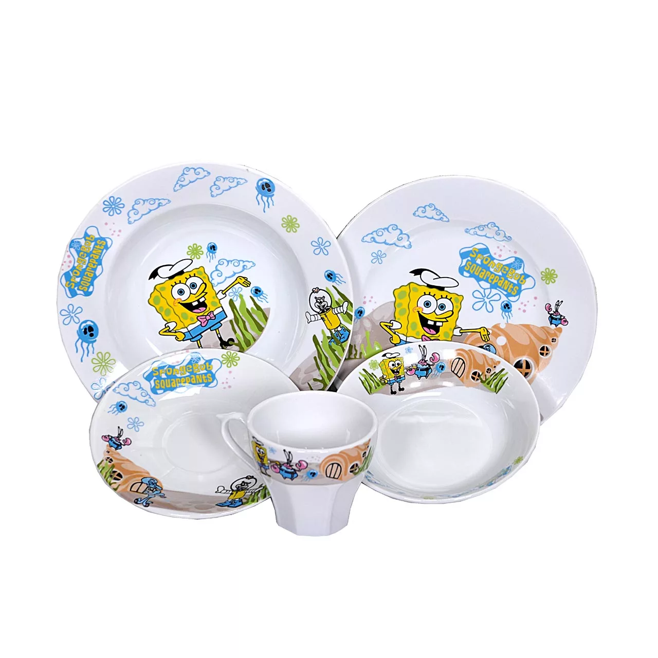 سرویس غذاخوری 5 پارچه مدل باب اسفنجی