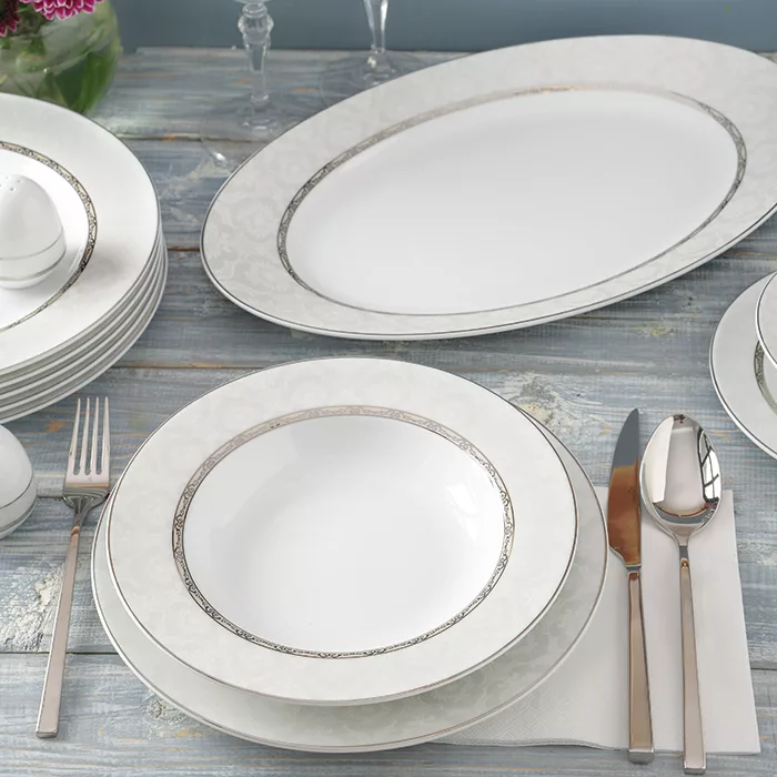 سرویس غذاخوری 102 پارچه چینی زرین ایران طرح هدیه پلاتینی درجه یک