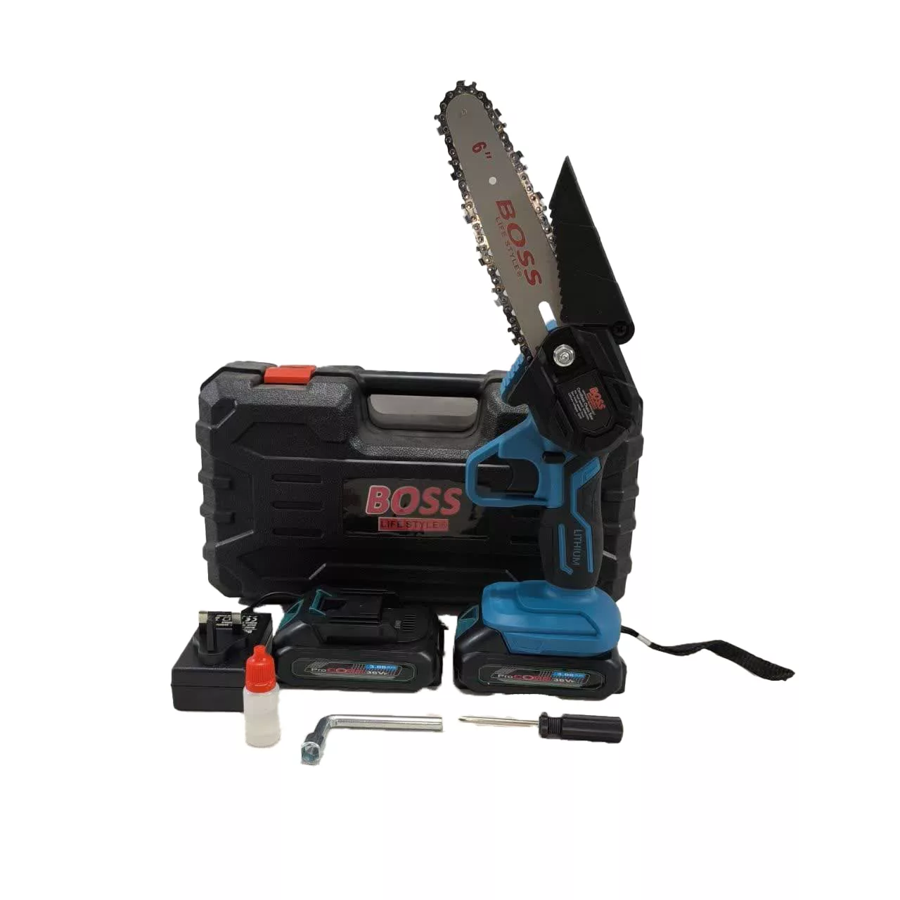 اره شارژی زنجیری باس مدل 15cm-dual-battery