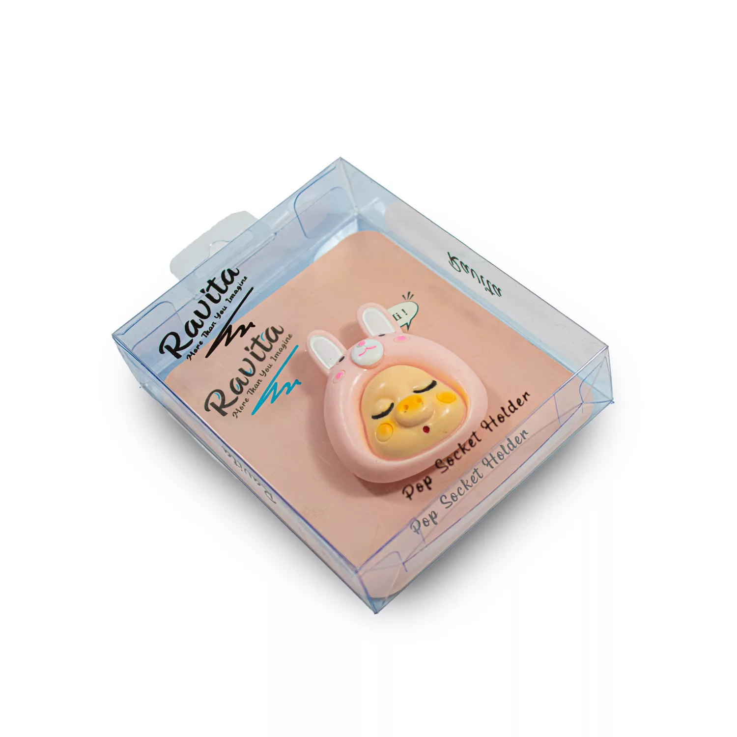 پایه نگهدارنده گوشی موبایل پاپ سوکت راویتا مدل عروسک طرح خرگوش