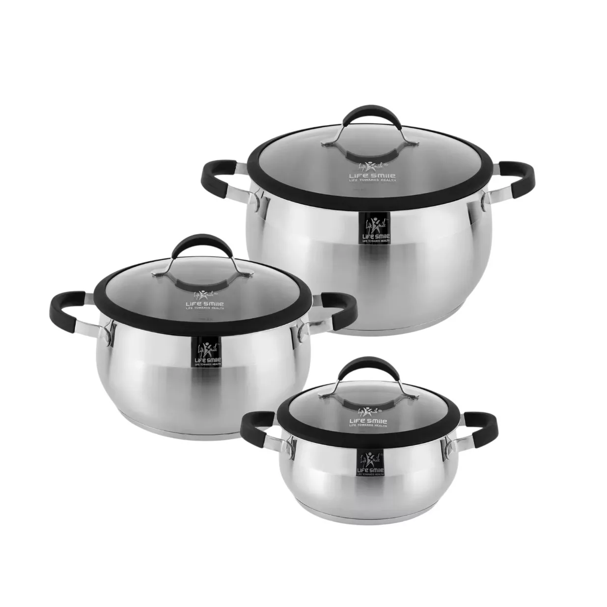 سرویس قابلمه استیل 6 پارچه لایف اسمایل مدل LIFEP22-6-1