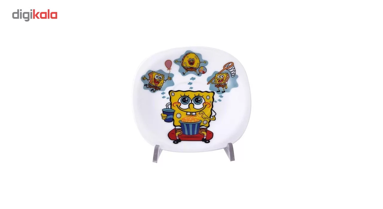 سرویس غذاخوری 5 پارچه کودک پارس اوپال طرح Sponge Bob