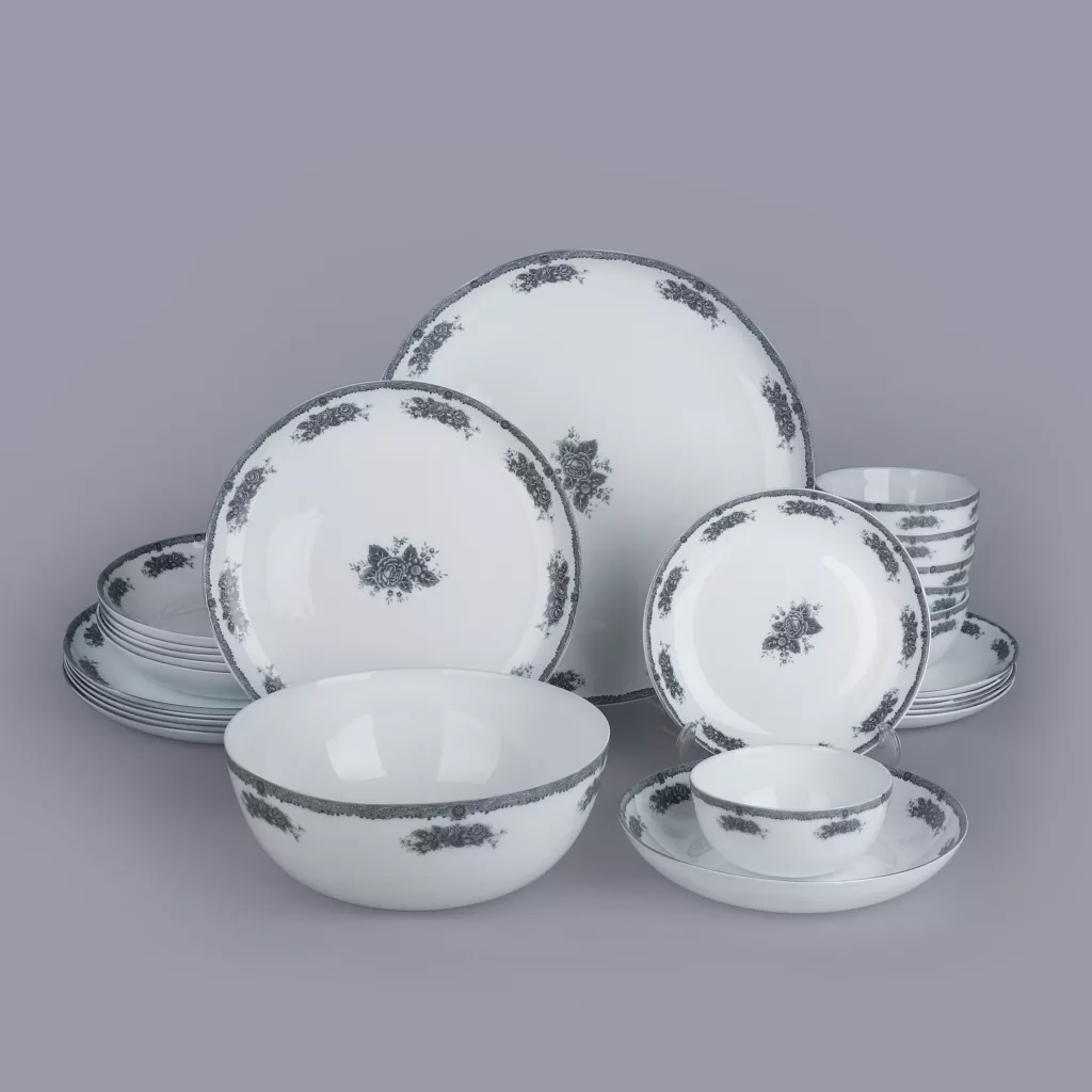 سرویس غذاخوری 26 پارچه 6 نفره گلدن اوپال مدل دیوالی طرح ونیز