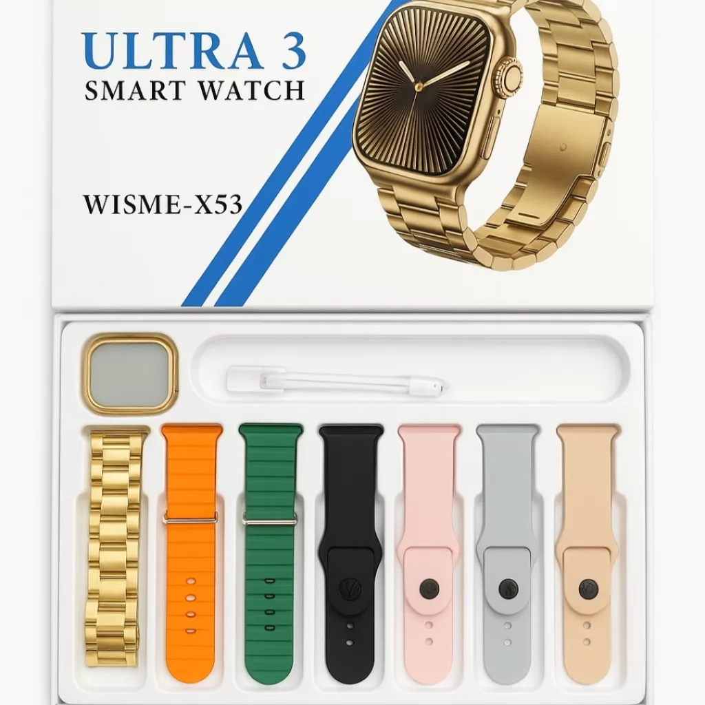 ساعت هوشمند 42 میلی متری ویسمی مدل ultra 3 x53 همراه با بند فلزی و ساده