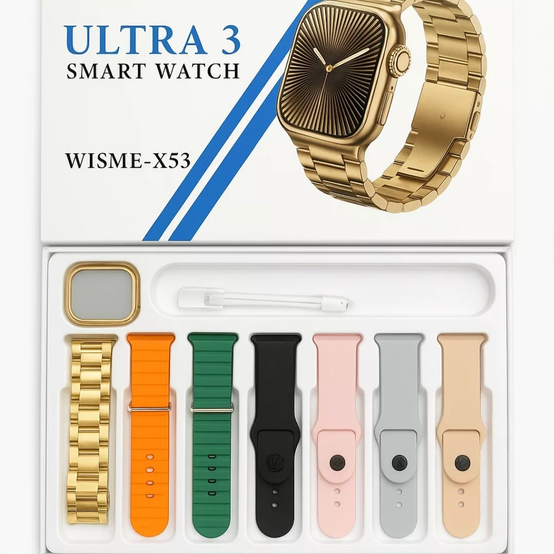 ساعت هوشمند 42 میلی متری ویسمی مدل ultra 3 x53 همراه با بند فلزی و ساده