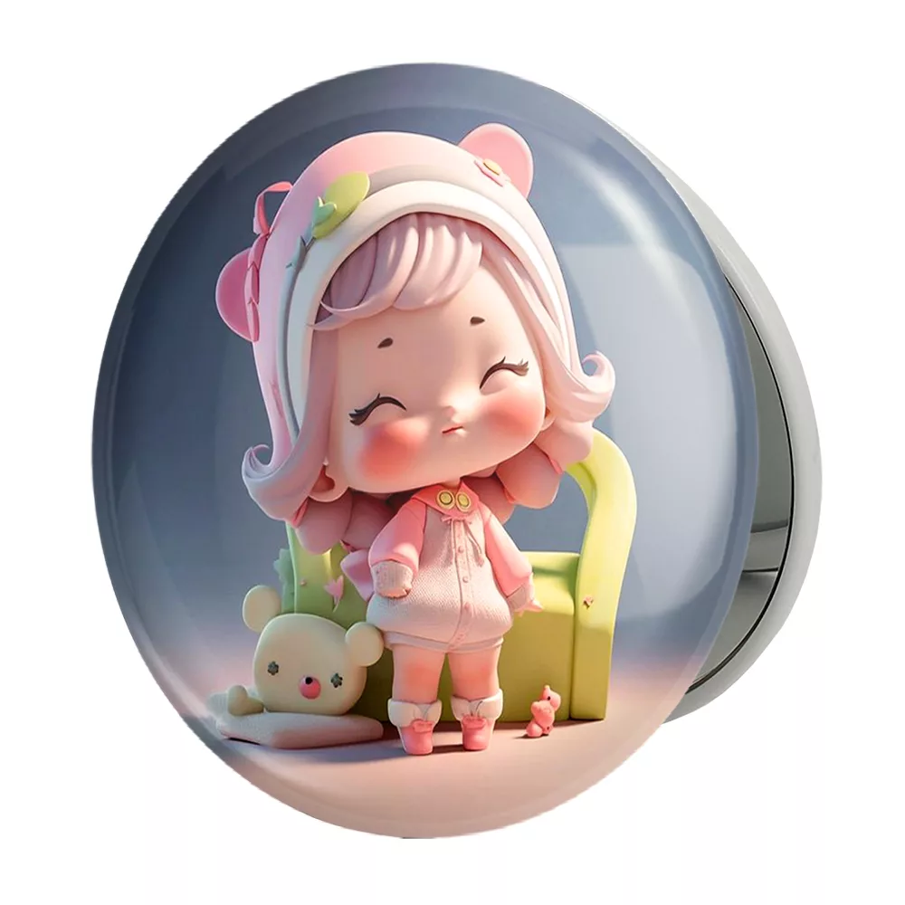 آینه جیبی خندالو طرح دخترانه مدل تاشو کد 28819