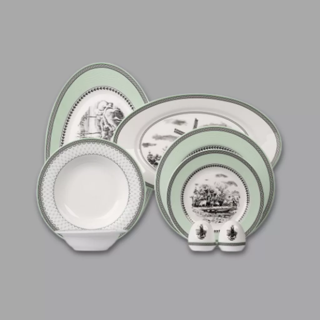 سرویس غذاخوری 28 پارچه 6 نفر چینی زرین ایران مدل ایتالیا ویلیج درجه عالی