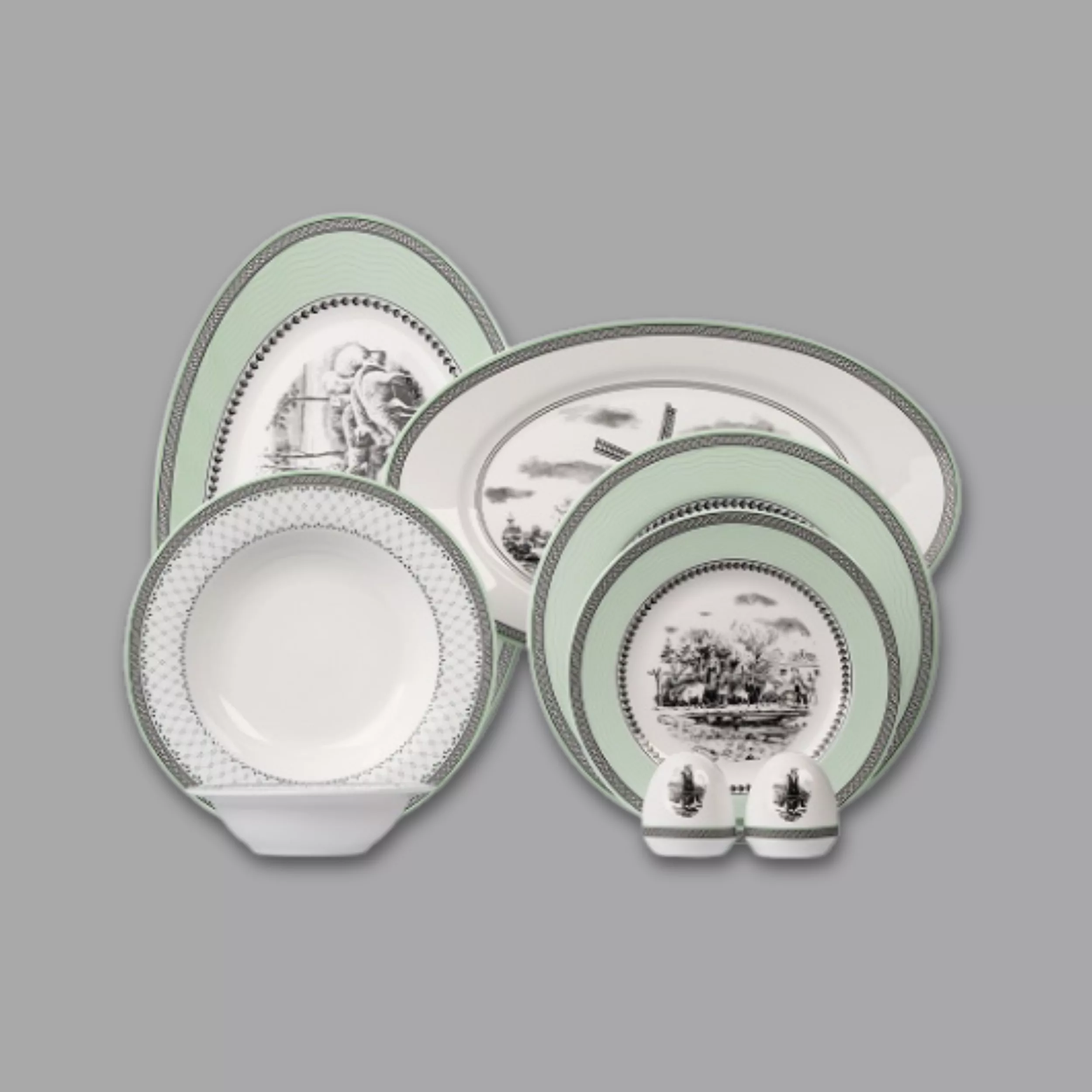 سرویس غذاخوری 28 پارچه 6 نفر چینی زرین ایران مدل ایتالیا ویلیج درجه عالی