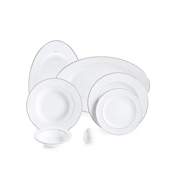 سرویس غذاخوری 28 پارچه 6 نفره چینی زرین ایران مدل ایتالیا اف سپید صدف درجه 3