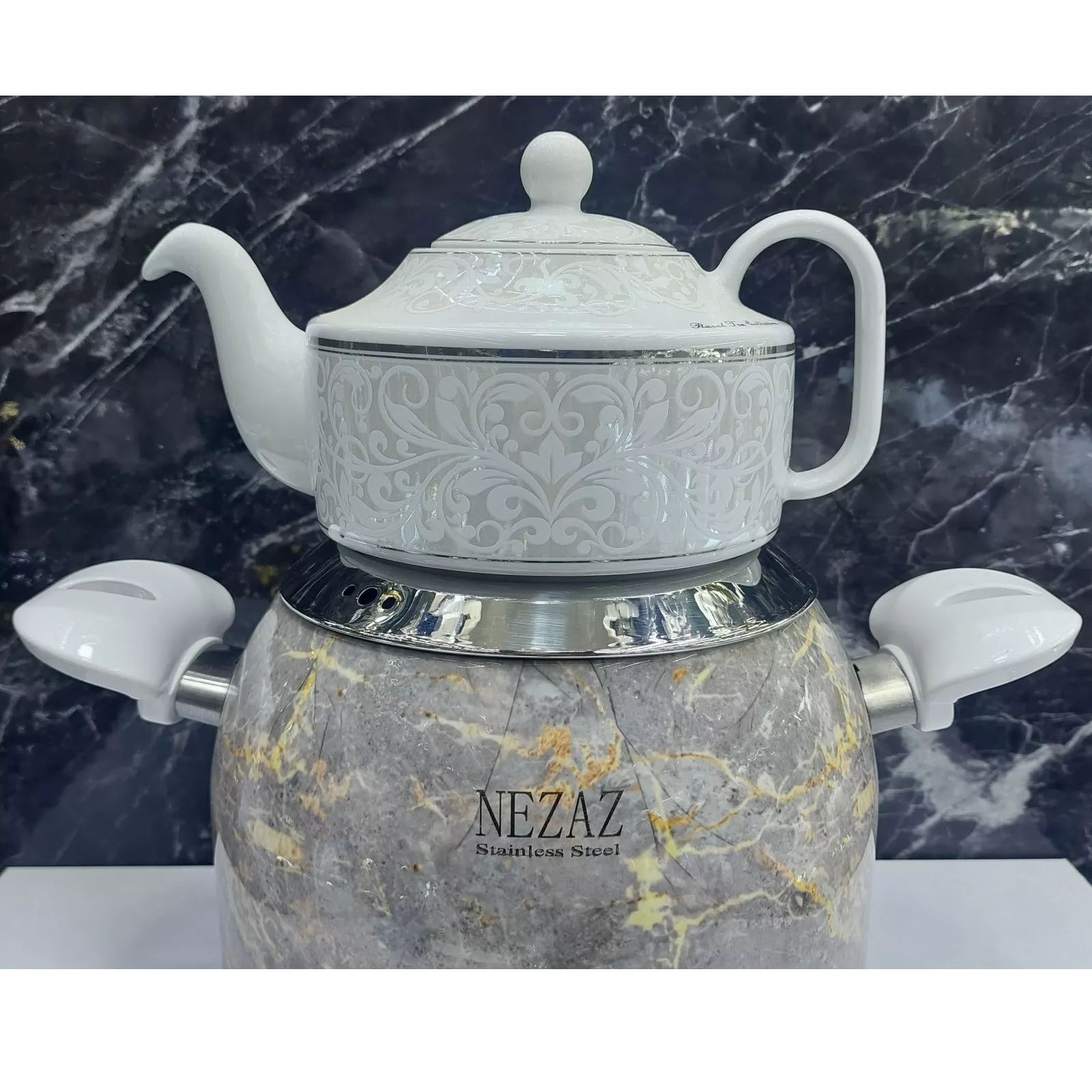 ست کتری و قوری نزاز طرح سنگ