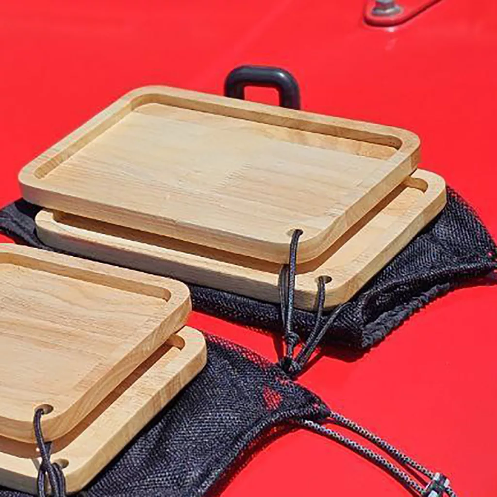 بشقاب سفری لیمو کمپ مدل چوبی بسته دو عددی