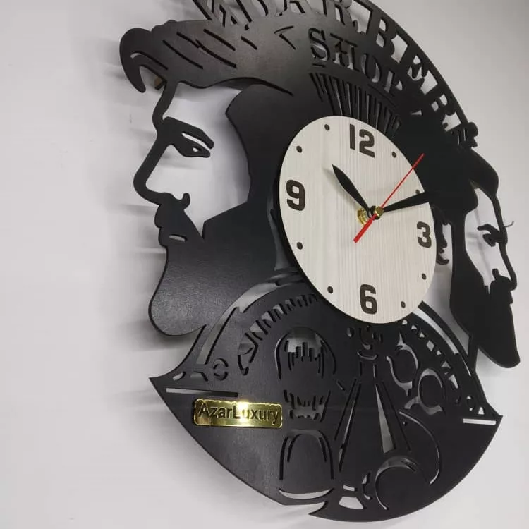 ساعت دیواری آذرلاکچری طرح آرایشگاه کد 003