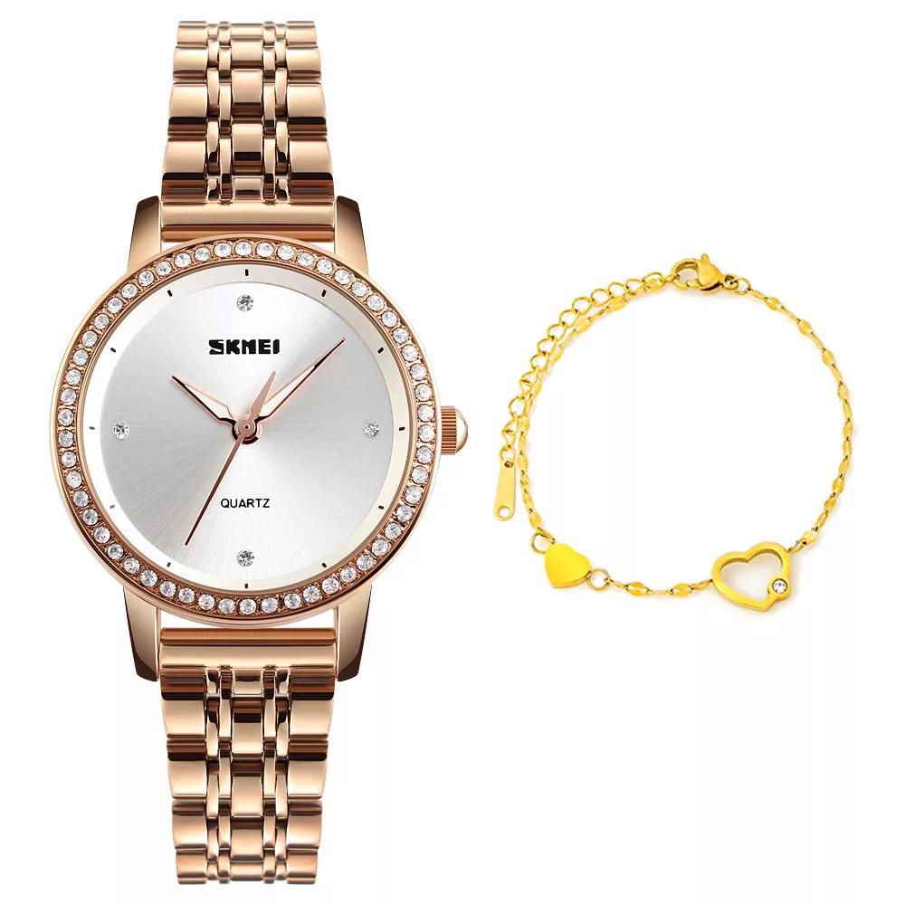 ساعت مچی عقربه‌ای زنانه اسکمی مدل 1311RG-Verganti به همراه دستبند