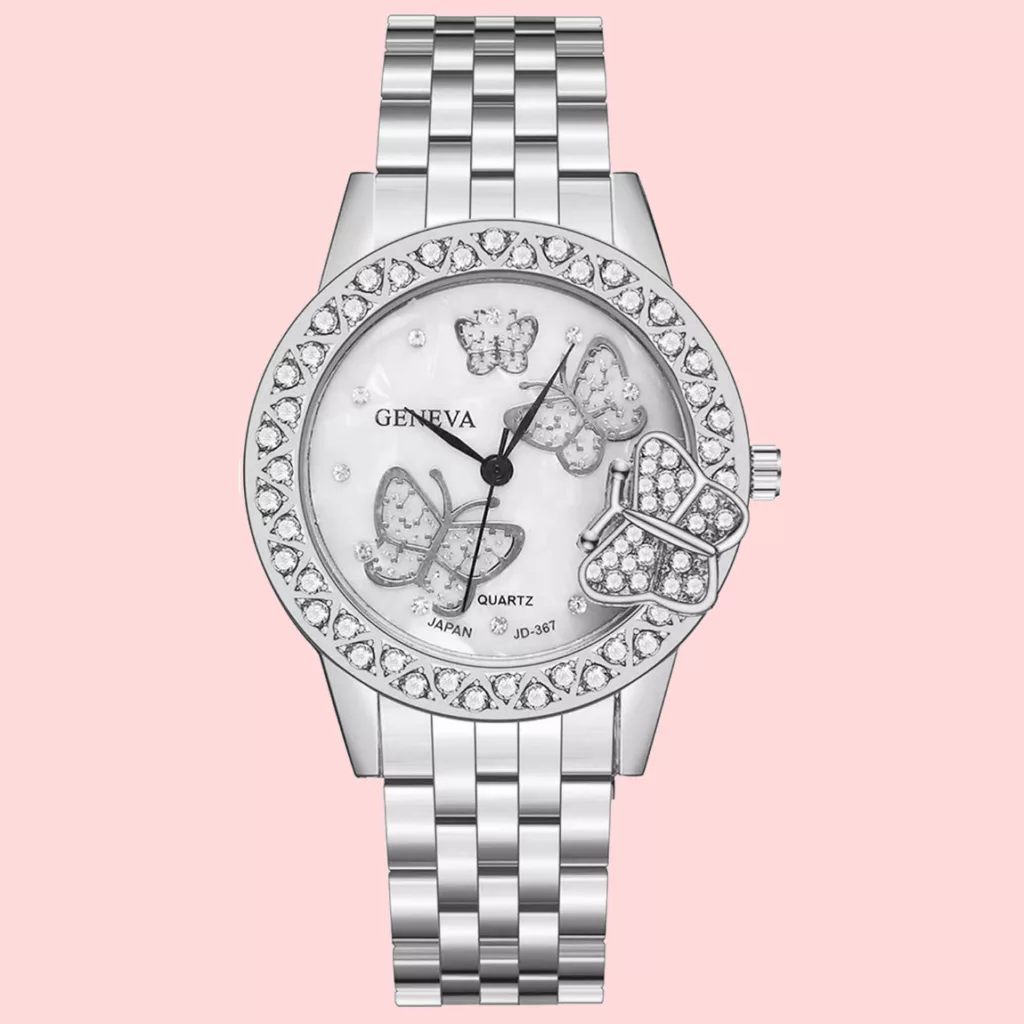 ساعت مچی عقربه ای زنانه مدل پروانه لوکس کد LOX-N1