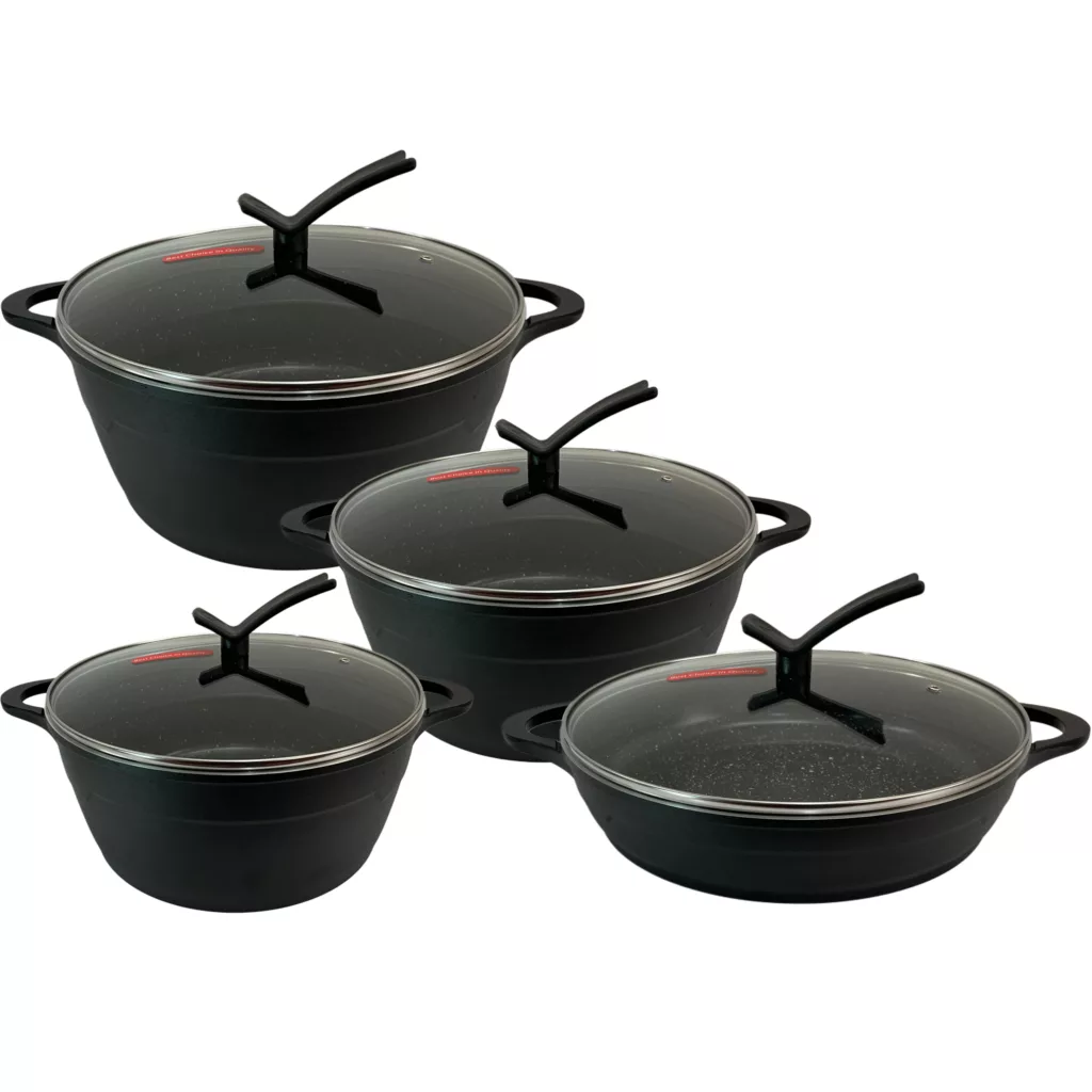 سرویس قابلمه و تابه گرانیتی 8 پارچه آرسکا مدل Golden-V2