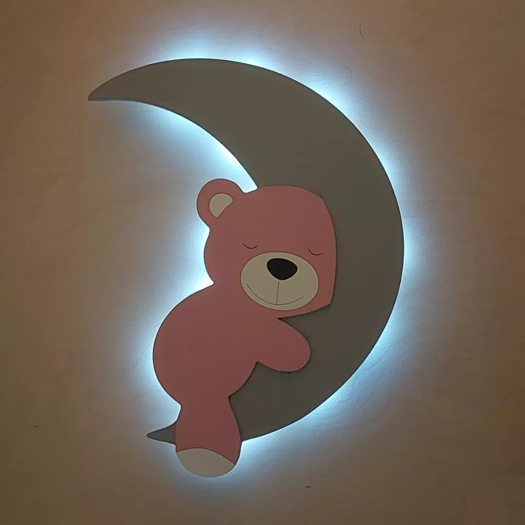 چراغ خواب اتاق کودک مدل خرس و ماه