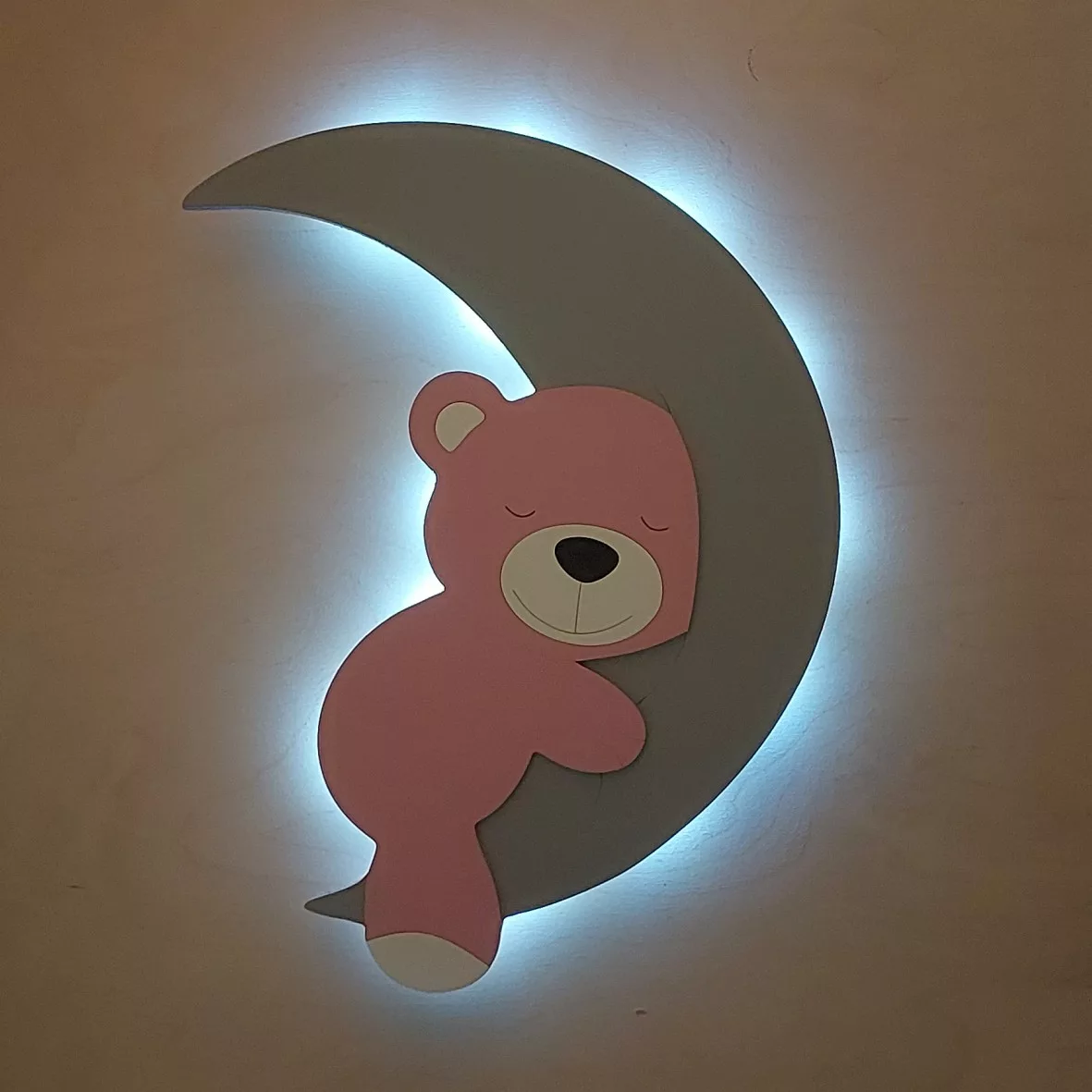 چراغ خواب اتاق کودک مدل خرس و ماه