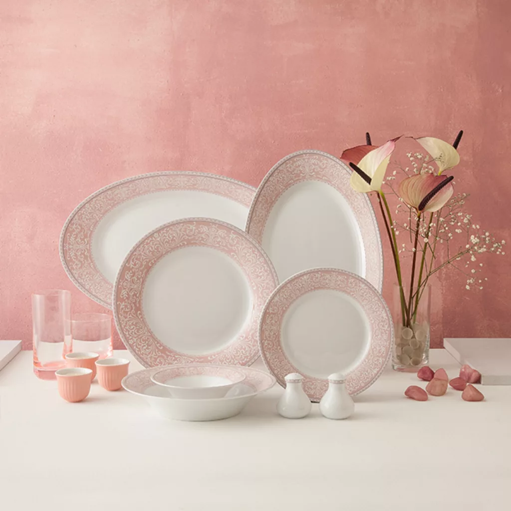 سرویس غذاخوری 35 پارچه چینی زرین ایران مدل شهرزاد ورونا درجه 3