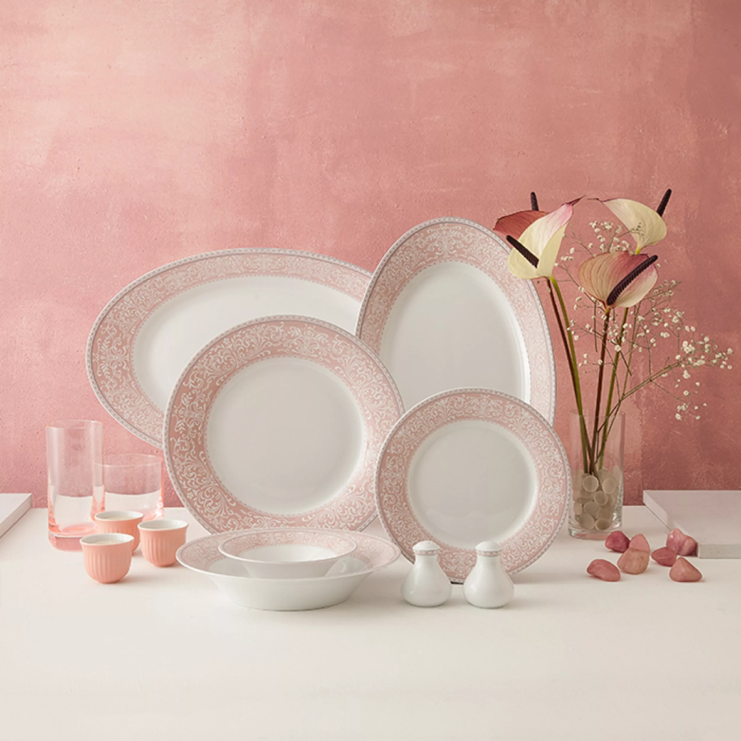 سرویس غذاخوری 35 پارچه چینی زرین ایران مدل شهرزاد ورونا درجه 3
