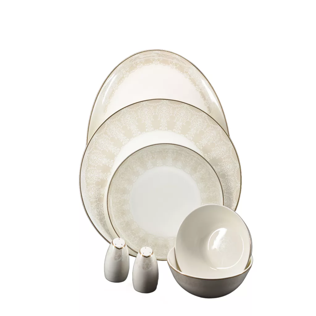 سرويس غذاخوری 28 پارچه دینوا ساینا مدل 19168 فول دکور طلا