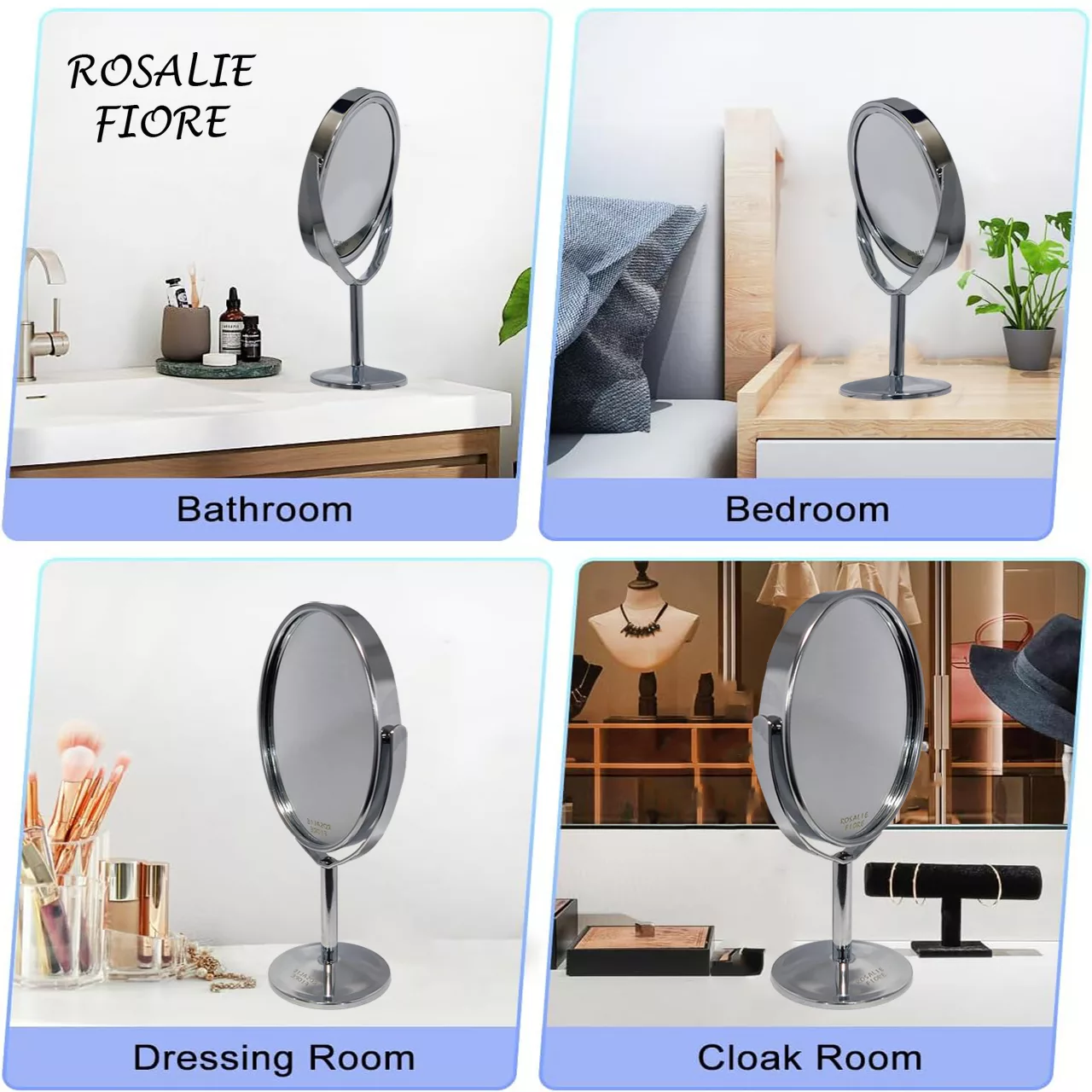 آینه آرایشی رزالی فیوره مدل 5X دو طرفه