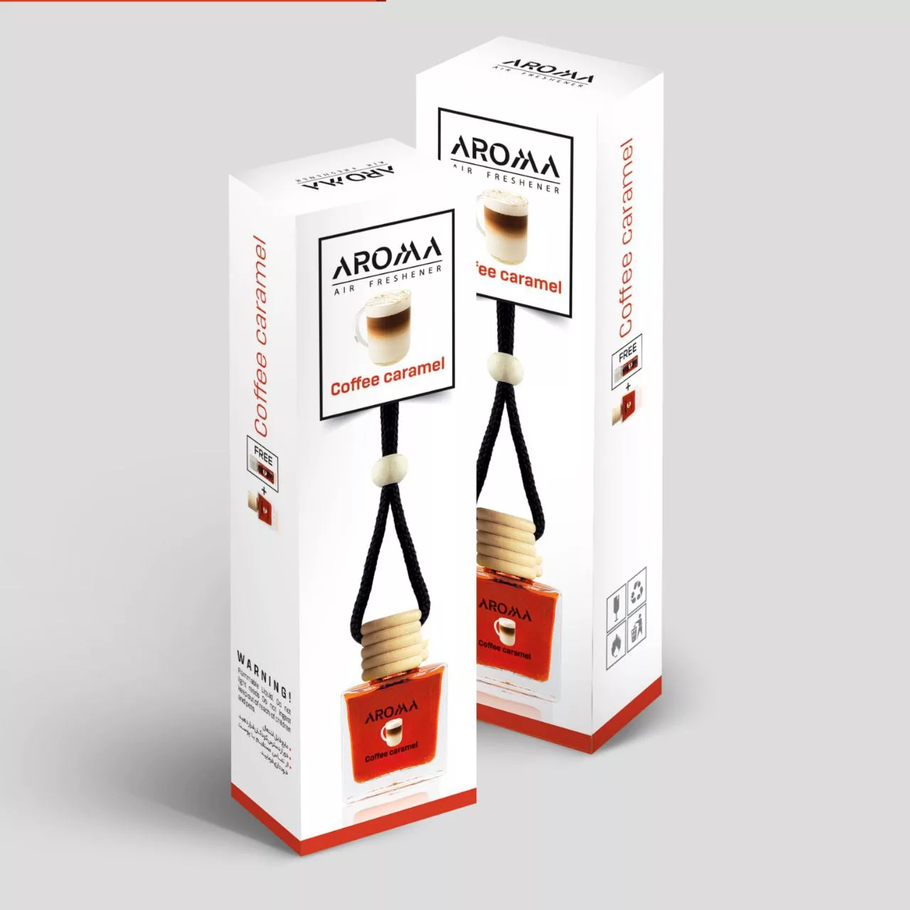 خوشبوکننده خودرو آروما مدل قهوه کارامل حجم 10 میلی لیتر