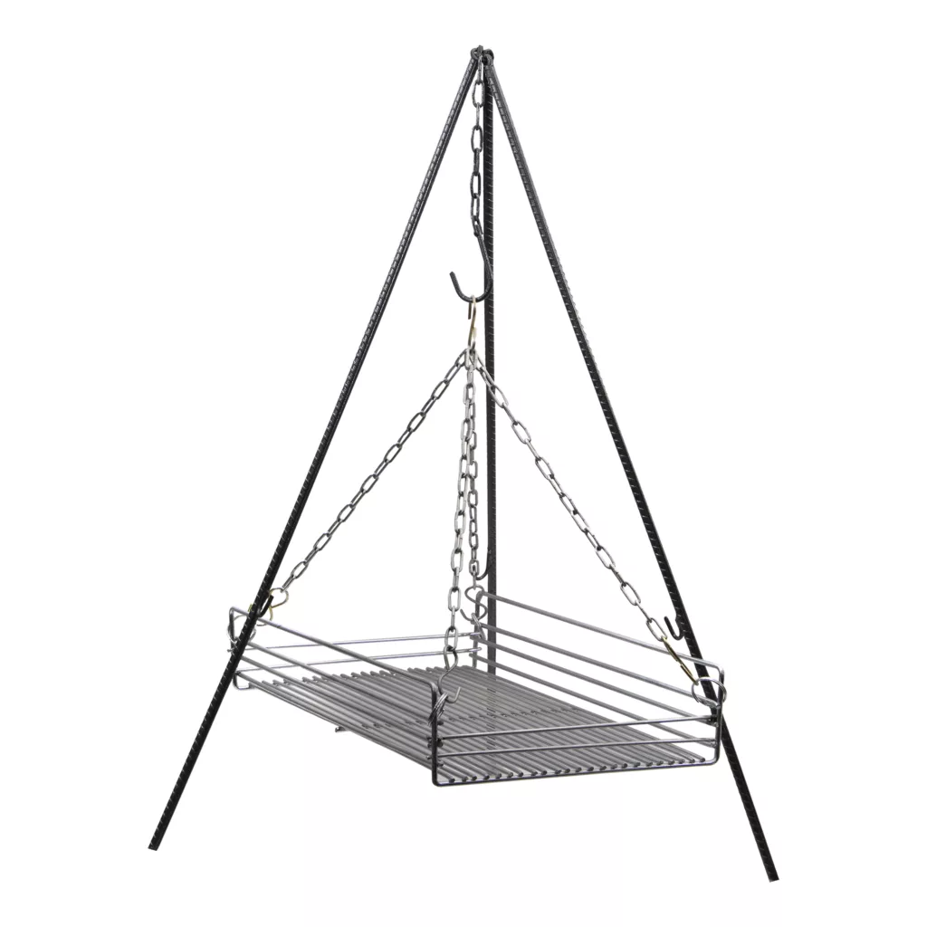 استند و ساج سفری مدل پایه میلگردی به همراه کتری و گریل