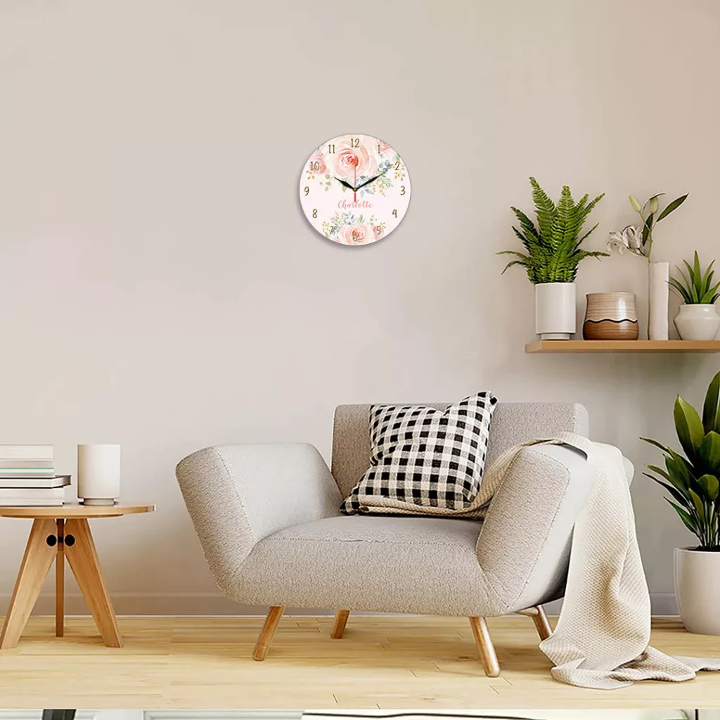 ساعت دیواری طرح گل رز کد 1221