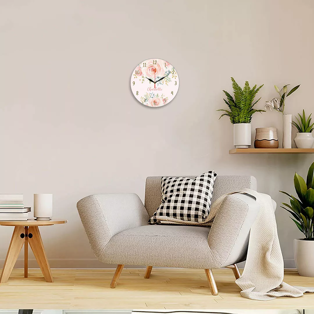 ساعت دیواری طرح گل رز کد 1221